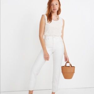 Madewell straight crop jeans in white
